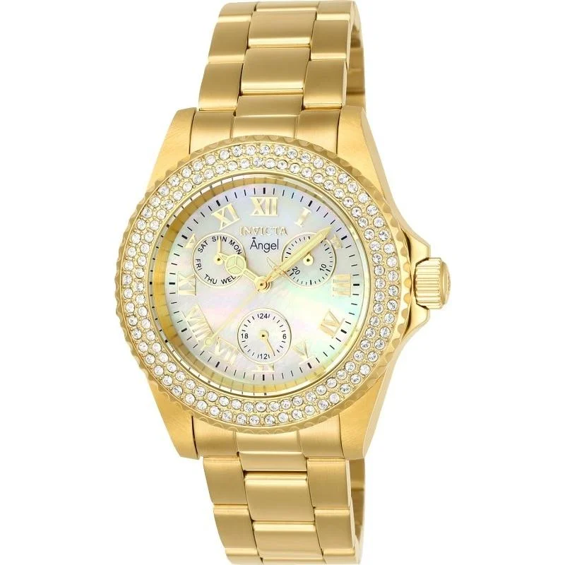 Patterned face watches-Invicta Women's 23576 Angel Gold-Tone Stainless Steel Watch