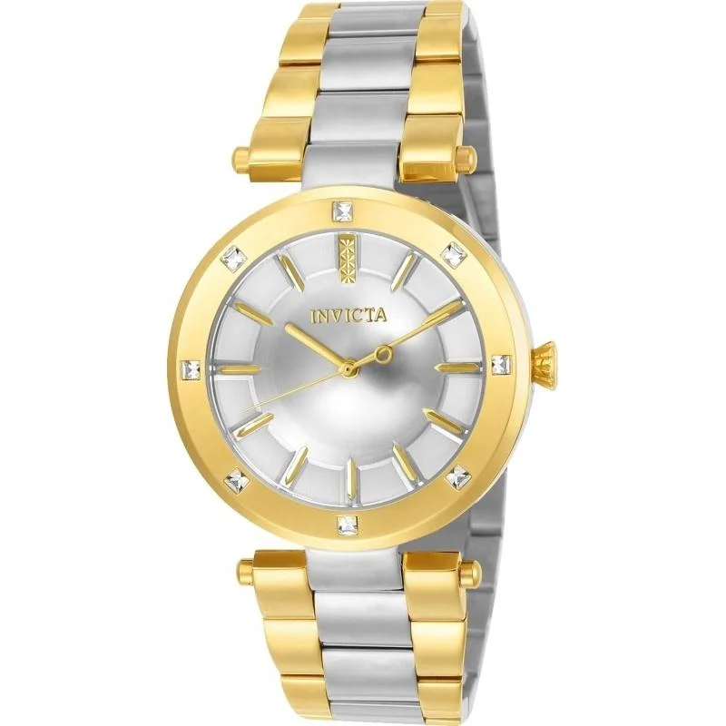 Crafted leather watches-Invicta Women's 23725 Angel Gold-Tone and Silver Stainless Steel Watch