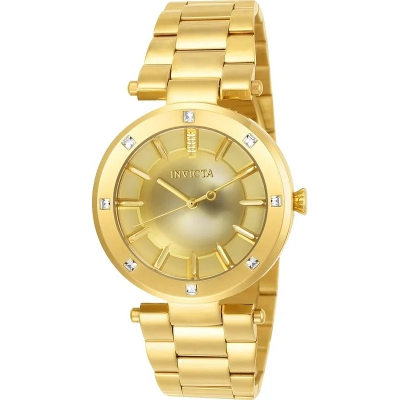 Sport chronograph watches-Invicta Women's 23728 Angel Gold-Tone Stainless Steel Watch