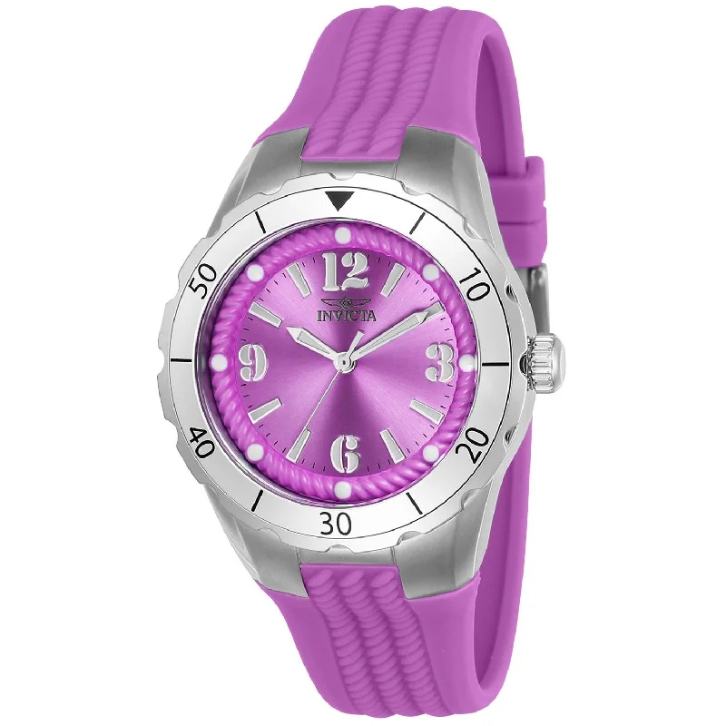 Rectangular strap watches-Invicta Women's 24123 Angel Purple Stainless Steel Watch