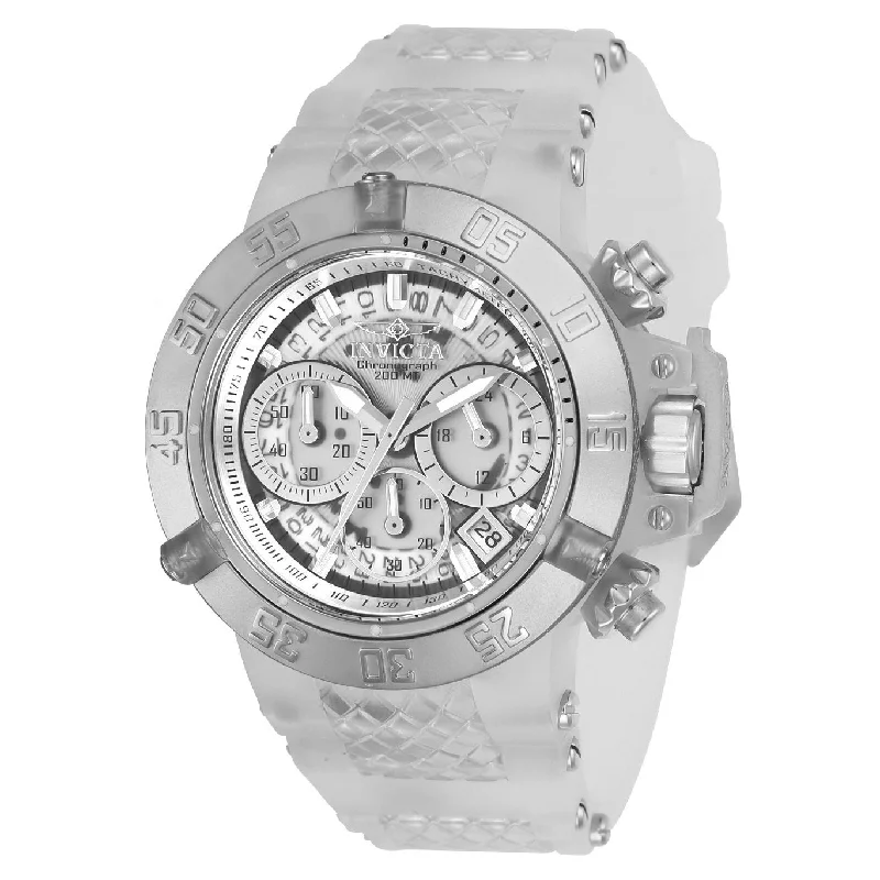 Minimalist silver watches-Invicta Women's 24372 Subaqua Noma III White and SS Ins Silicone Watch