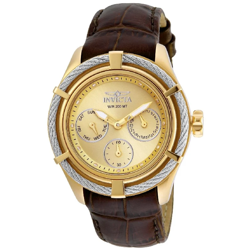 Retro style watches-Invicta Women's 24458 Bolt Brown Leather Watch