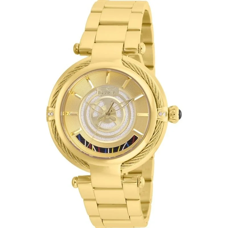 Lightweight strap watches-Invicta Women's 26233 Star Wars C-3PO Gold-Tone Stainless Steel Watch