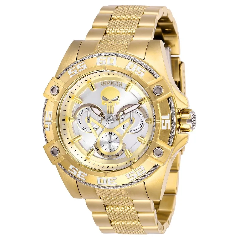 Vintage leather watches-Invicta Women's 27021 Marvel Punisher Gold-tone Stainless Steel Watch