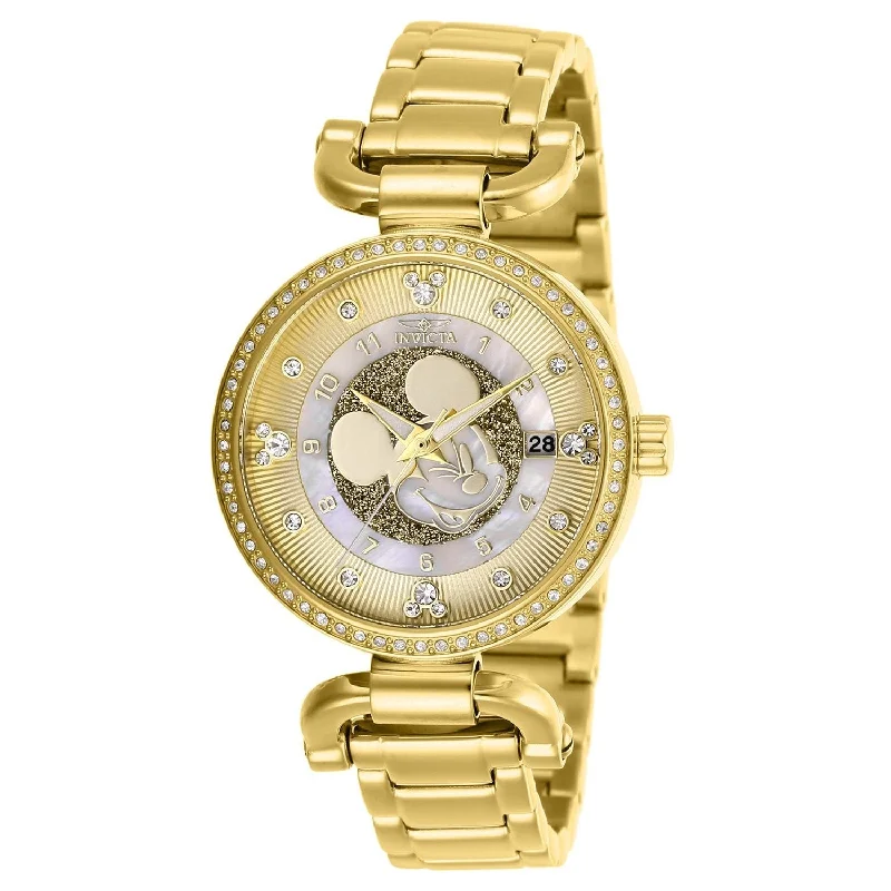 Eco-friendly watches-Invicta Women's 27294 Disney Mickey Mouse Gold-Tone Stainless Steel Watch