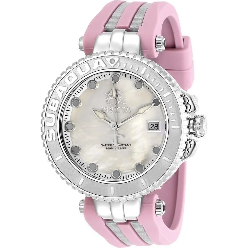 Classic round watches-Invicta Women's 27352 Subaqua Pink Silicone Watch