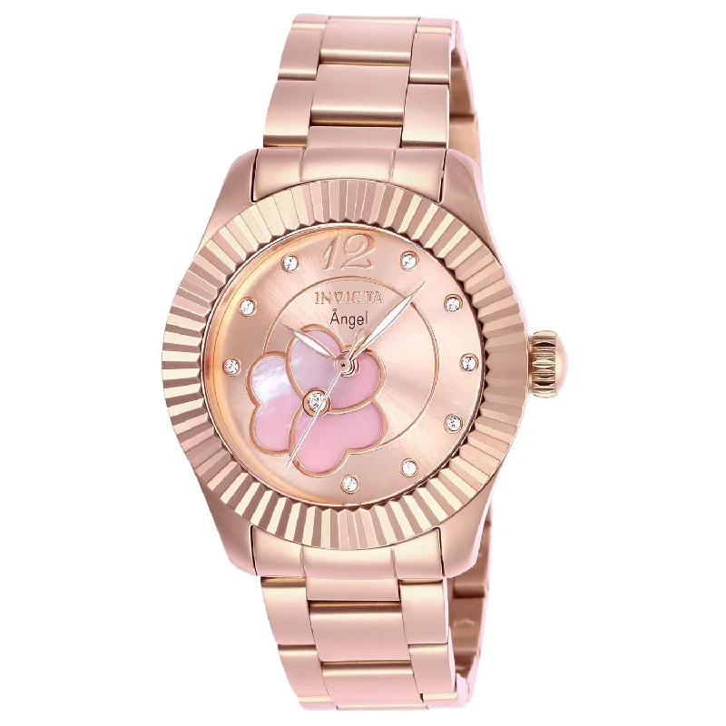 Rectangular face watches-Invicta Women's 27443 Angel Rose-Tone Stainless Steel Watch