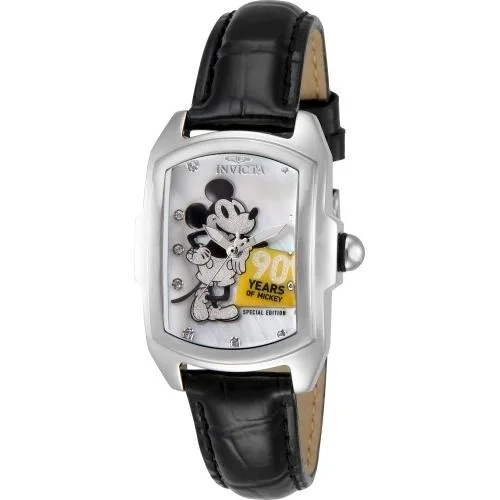 Retro analog watches-Invicta Women's 28358 Disney Mickey Mouse Black Leather Watch