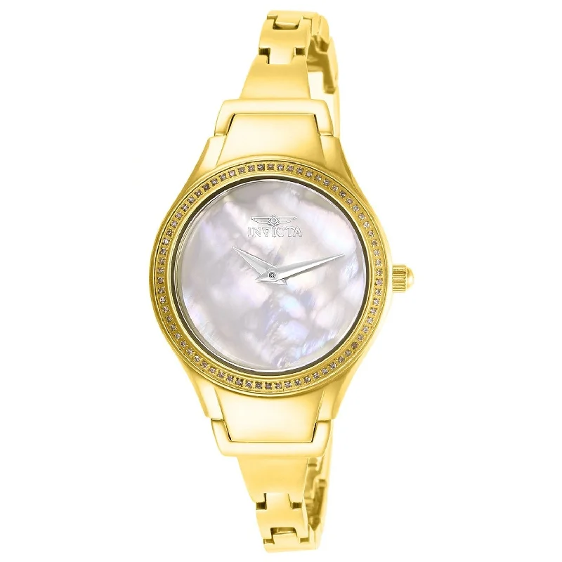 Luxury strap watches-Invicta Women's 28505 Angel Gold-Tone Stainless Steel Watch