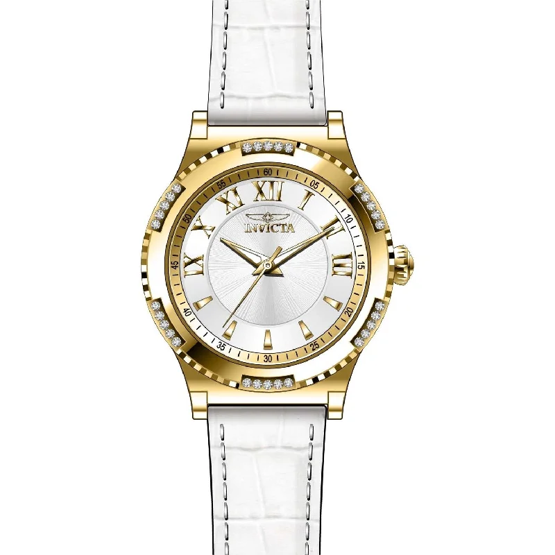 Retro digital watches-Invicta Women's 28604 Angel White Leather Watch