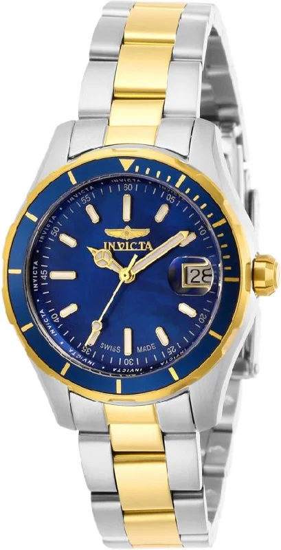 Two-tone strap watches-Invicta Women's 28649 Pro Diver Two-Tone Silver Watch