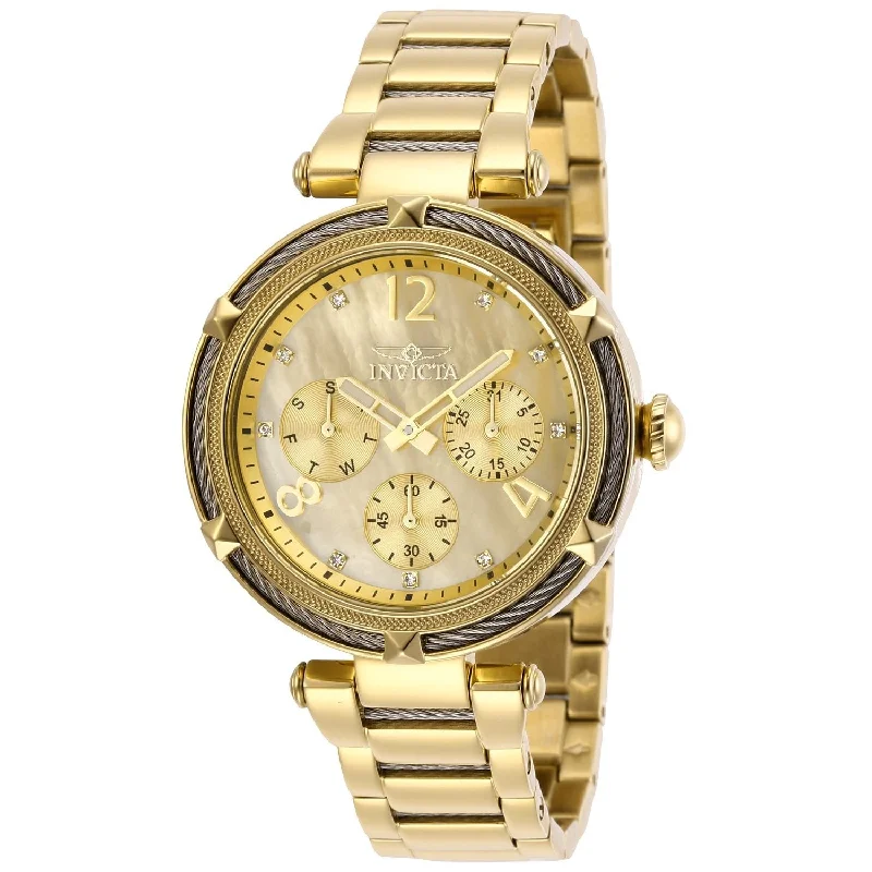 Rose gold face watches-Invicta Women's 29134 Bolt Gold-Tone Stainless Steel Watch