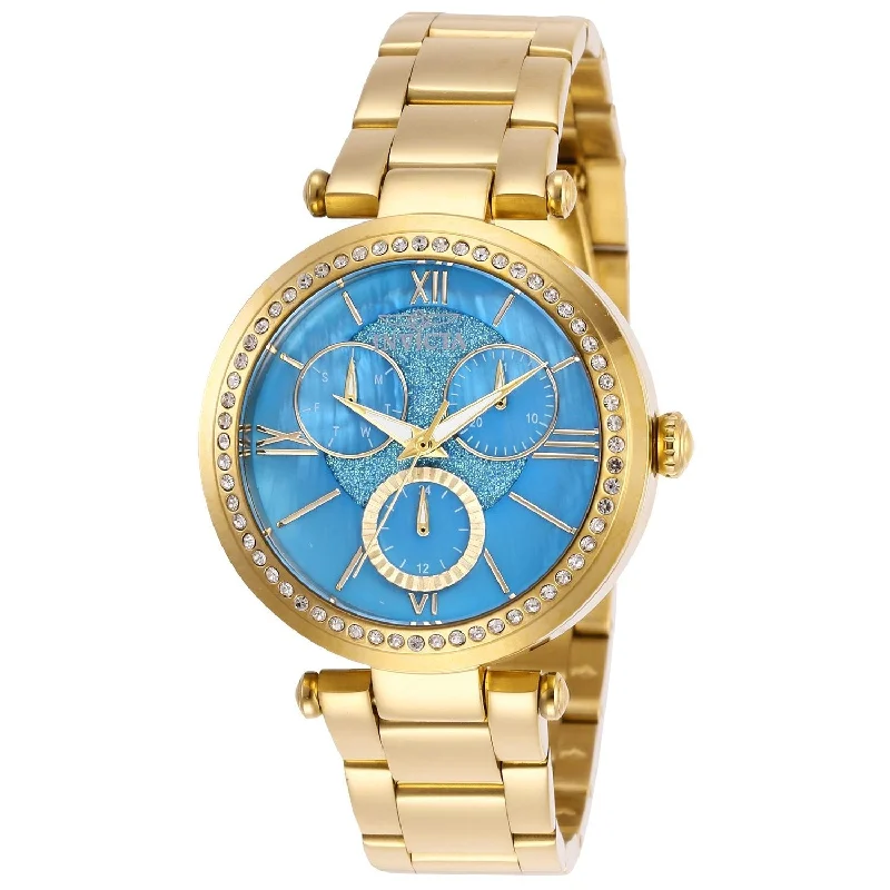 Rectangular strap watches-Invicta Women's 29297 Angel Ocean Voyage Gold-Tone Stainless Steel Watch