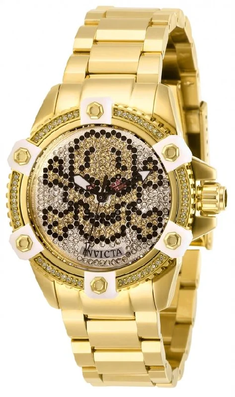 Lightweight face watches-Invicta Women's 29313 Pro Diver Gold-Tone Silver Watch