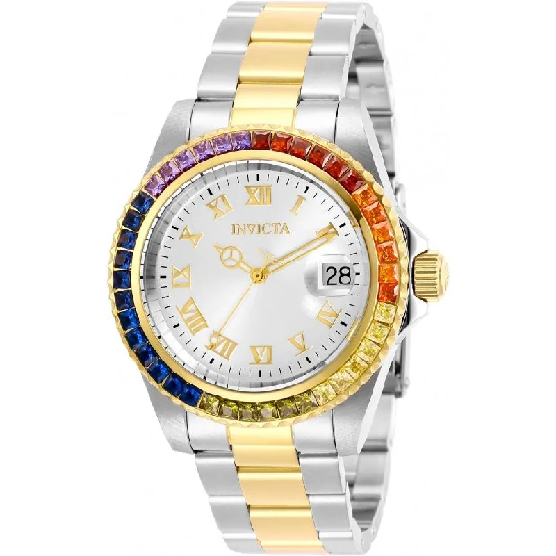 Sporty chronograph watches-Invicta Women's 29665 Angel Gold-Tone and Silver Stainless Steel Watch