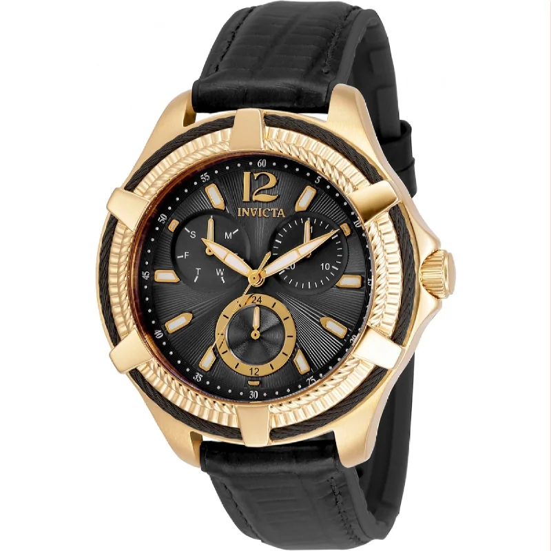 Vintage-inspired watches-Invicta Women's 30887 Bolt Black Leather Watch