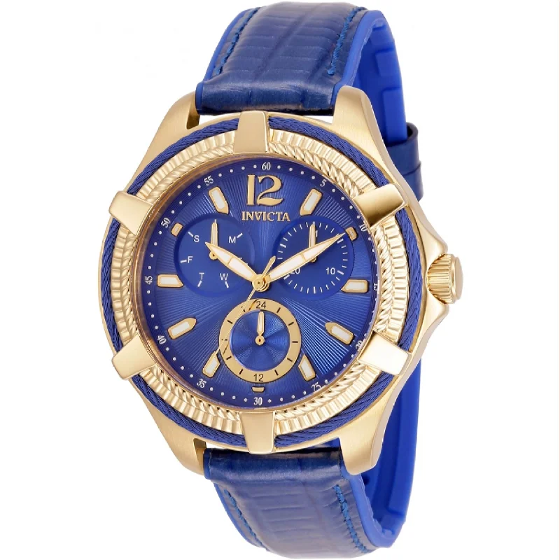 Solar-powered watches-Invicta Women's 30888 Bolt Blue Leather Watch