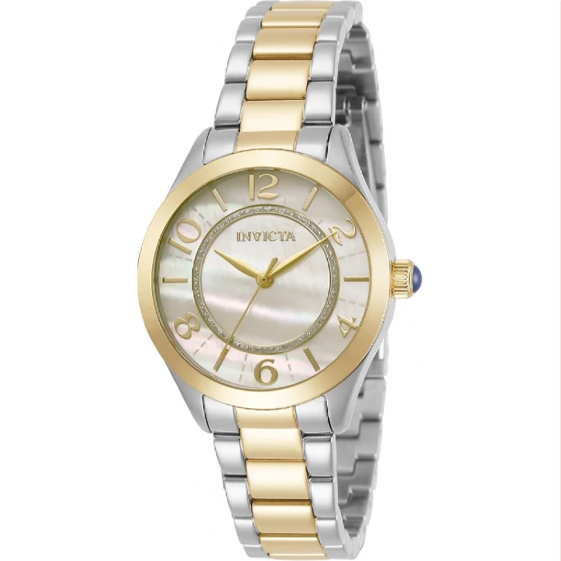 Oval face watches-Invicta Women's 31108 Angel Gold-Tone and Silver Stainless Steel Watch