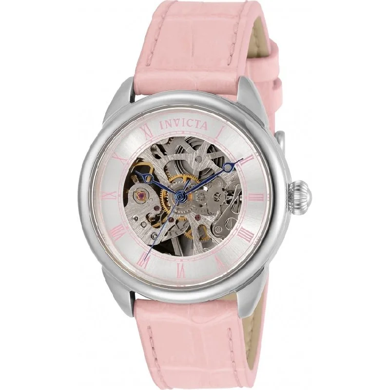 Soft silicone watches-Invicta Women's 31150 Specialty Mechanical Pink Leather Watch