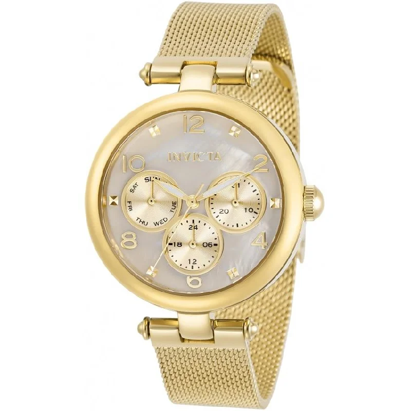 Gold tone watches-Invicta Women's 31526 Angel Gold-Tone and Silver Stainless Steel Watch