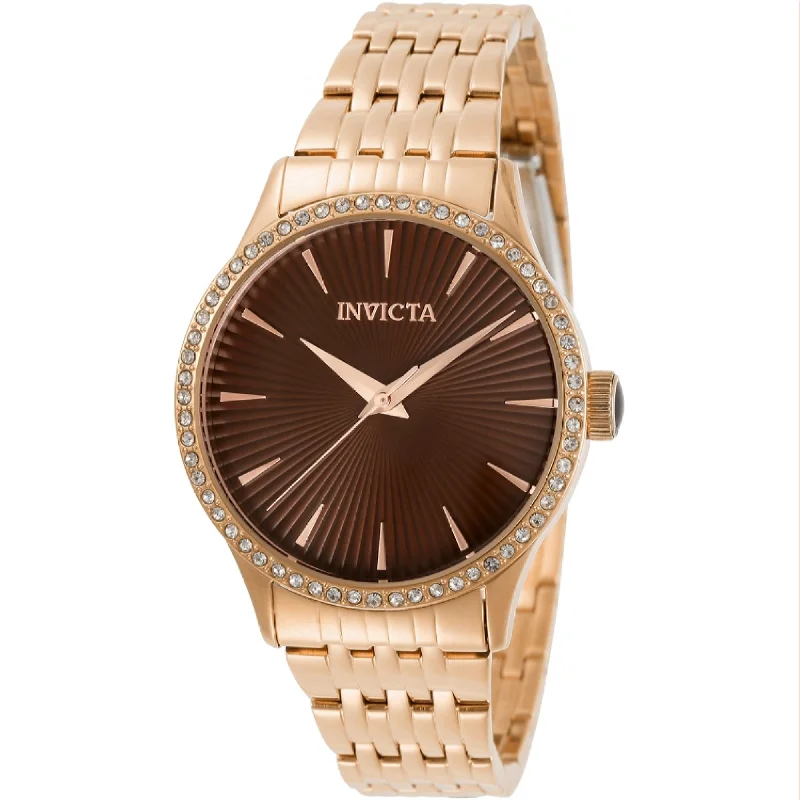 Gem encrusted watches-Invicta Women's 31949 Angel Rose-Tone Stainless Steel Watch