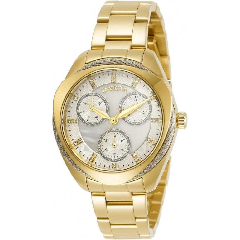 Textured band watches-Invicta Women's 31996 Bolt Gold-Tone Stainless Steel Watch