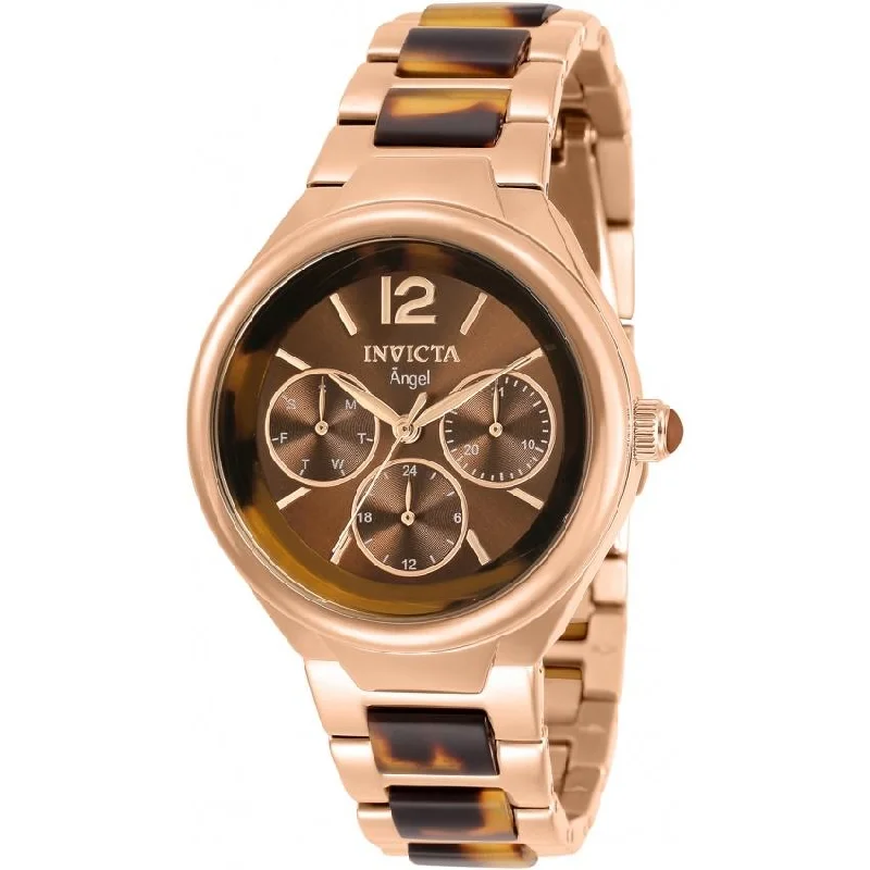 Rose gold face watches-Invicta Women's 32064 Angel Rose-Tone Stainless Steel Watch