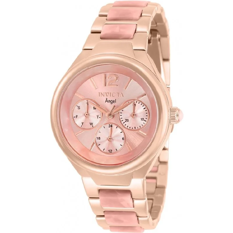 Luxury strap watches-Invicta Women's 32080 Angel Rose-Tone Stainless Steel Watch