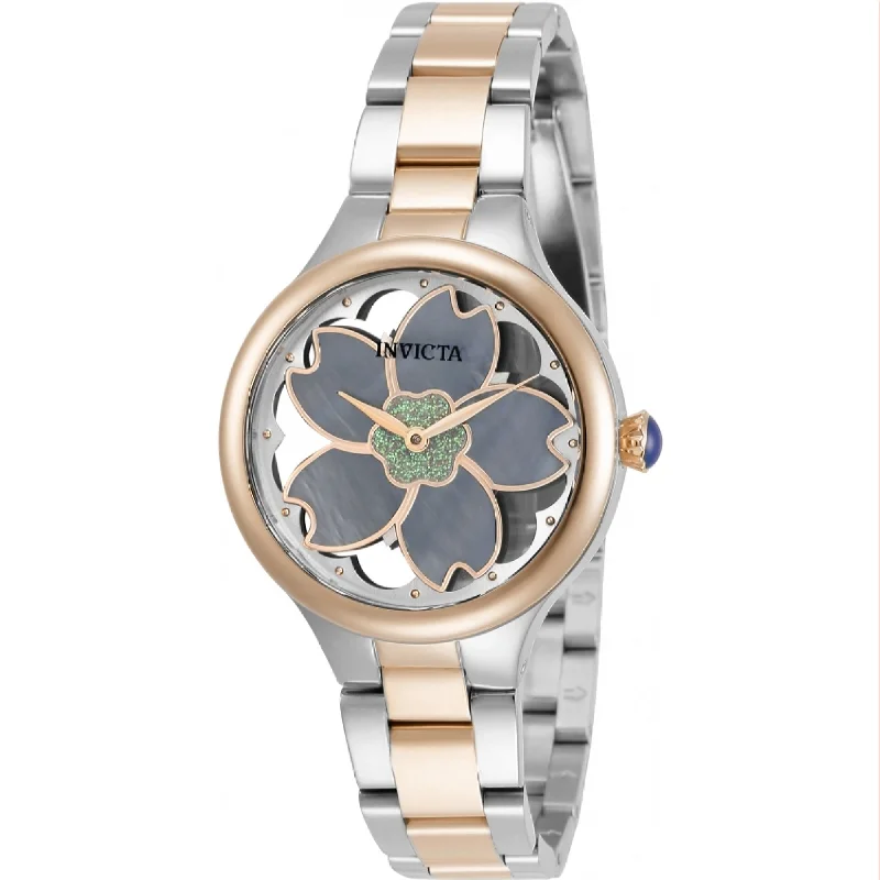 Crystal strap watches-Invicta Women's 32087 Wildflower Rose-Tone and Silver Stainless Steel Watch